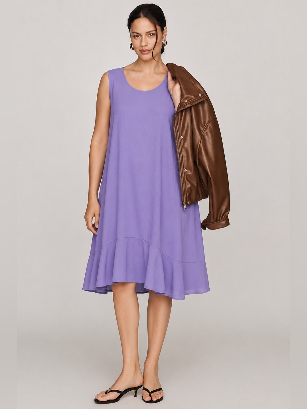 Leith NEW Lavender Ruffle Flounce Dress Plus Size 4X Minimalist  Cottage Core